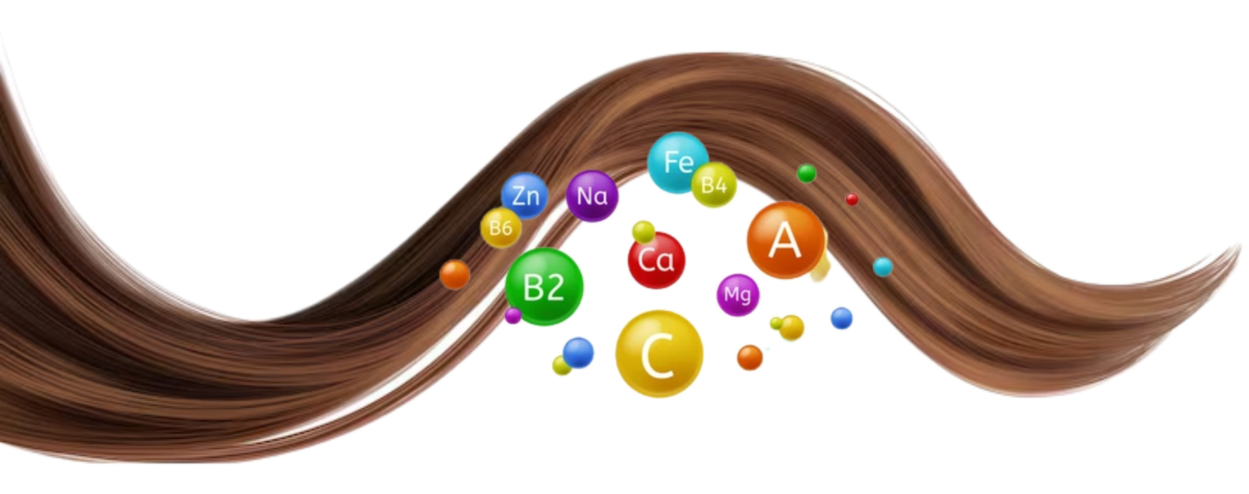 Hair strand with minerals and vitamins